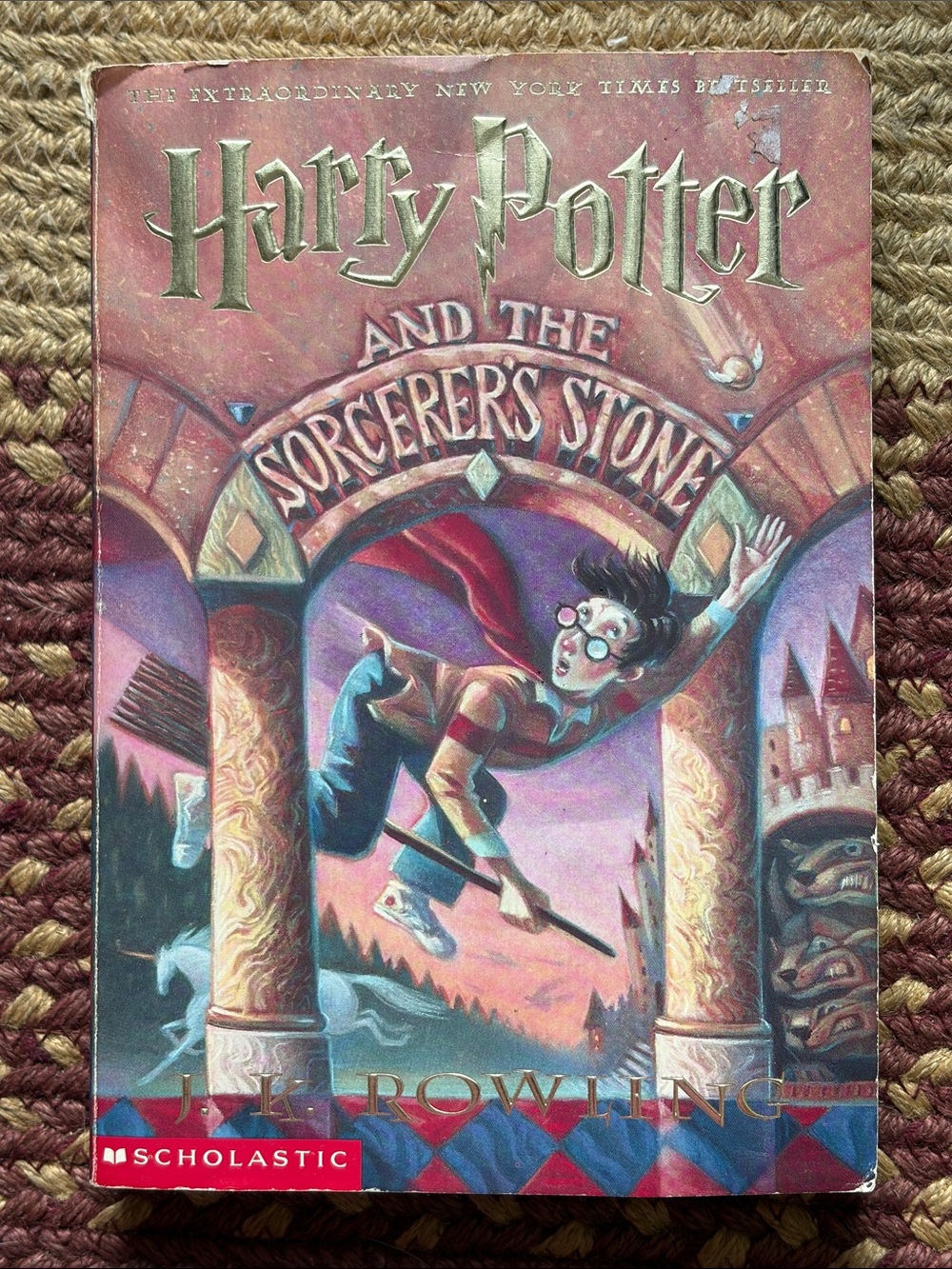 Scholastic Harry Potter Illustrated Cover in Red, Gold, Purple